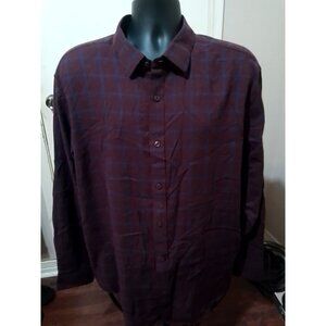 UNTUCKit BONGIOVANNI Men’s Long Sleeve Button Up Flannel Shirt Sz 3XL Purple